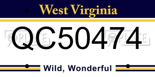 QC50474 West Virginia License Plate