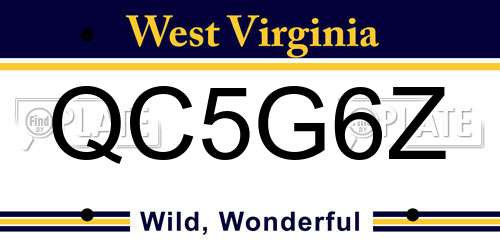 QC5G6Z West Virginia License Plate