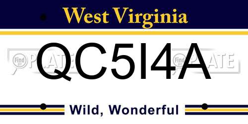 QC5I4A West Virginia License Plate