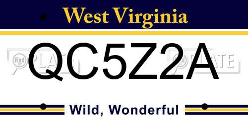 QC5Z2A West Virginia License Plate