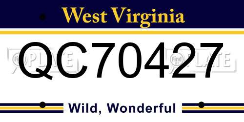 QC70427 West Virginia License Plate