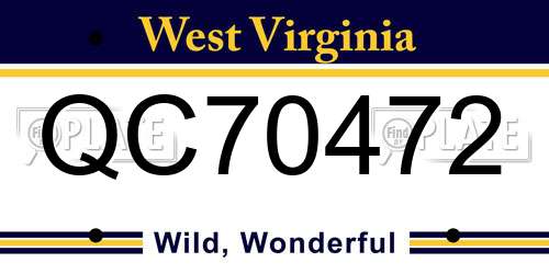 QC70472 West Virginia License Plate
