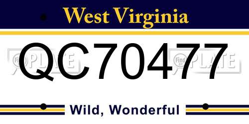 QC70477 West Virginia License Plate