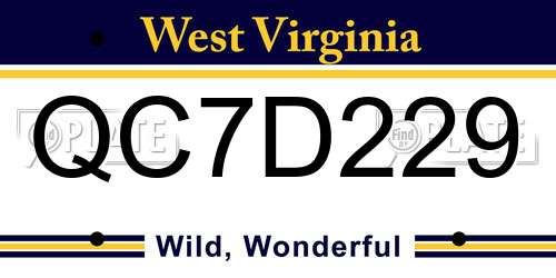 QC7D229 West Virginia License Plate