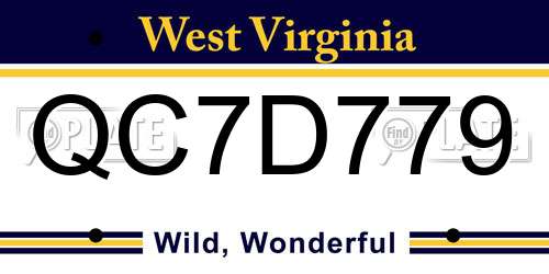 QC7D779 West Virginia License Plate