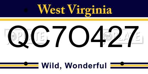 QC7O427 West Virginia License Plate