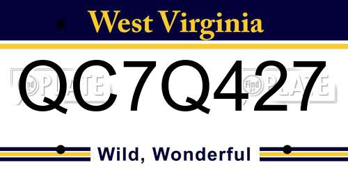 QC7Q427 West Virginia License Plate