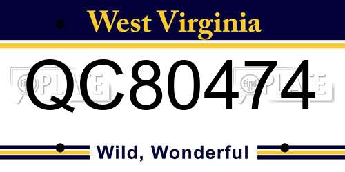QC80474 West Virginia License Plate