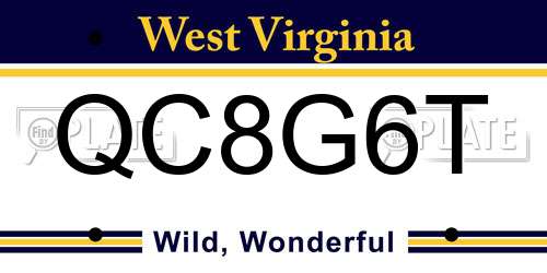 QC8G6T West Virginia License Plate