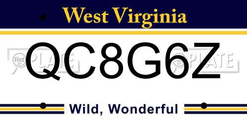 QC8G6Z West Virginia License Plate