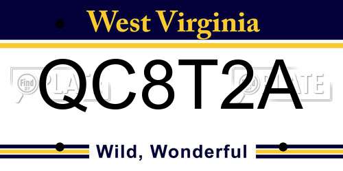 QC8T2A West Virginia License Plate
