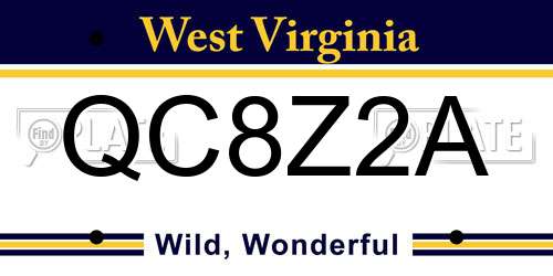 QC8Z2A West Virginia License Plate