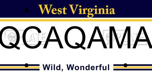 QCAQAMA West Virginia License Plate