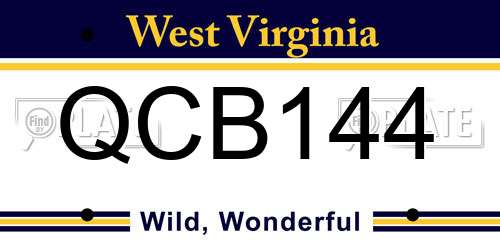 QCB144 West Virginia License Plate
