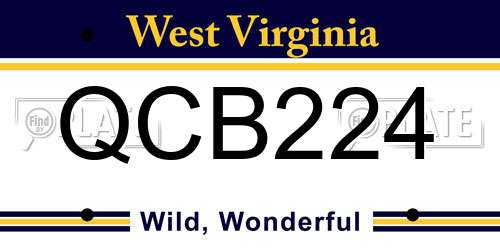 QCB224 West Virginia License Plate
