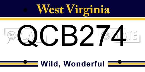 QCB274 West Virginia License Plate
