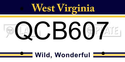 QCB607 West Virginia License Plate