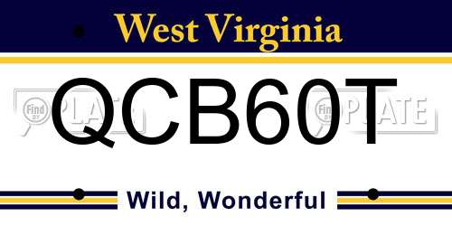 QCB60T West Virginia License Plate