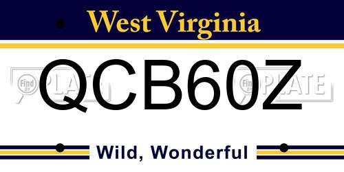 QCB60Z West Virginia License Plate