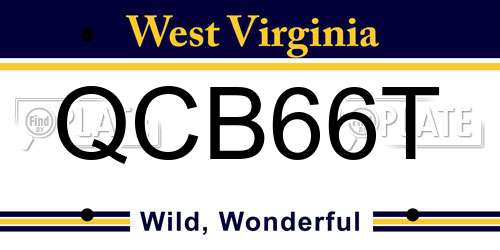 QCB66T West Virginia License Plate