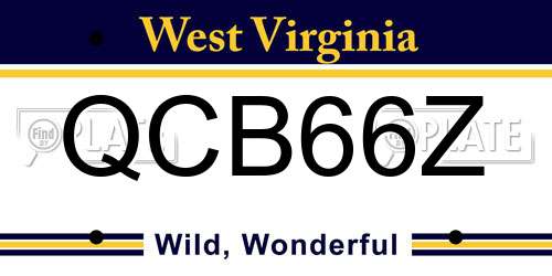 QCB66Z West Virginia License Plate