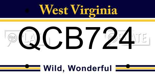 QCB724 West Virginia License Plate