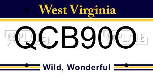 QCB90O West Virginia License Plate