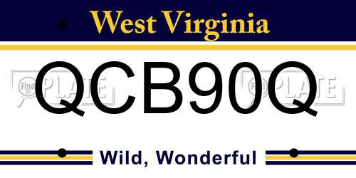 QCB90Q West Virginia License Plate