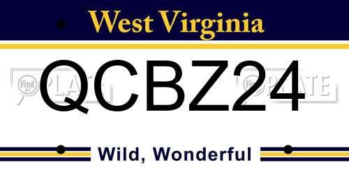 QCBZ24 West Virginia License Plate