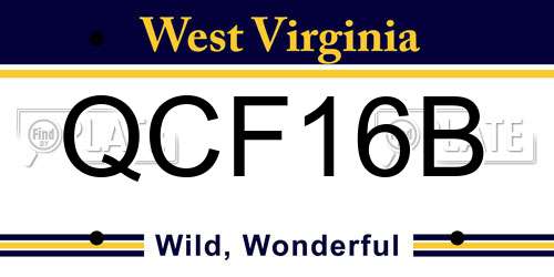 QCF16B West Virginia License Plate