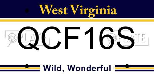 QCF16S West Virginia License Plate