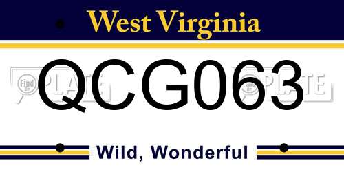 QCG063 West Virginia License Plate