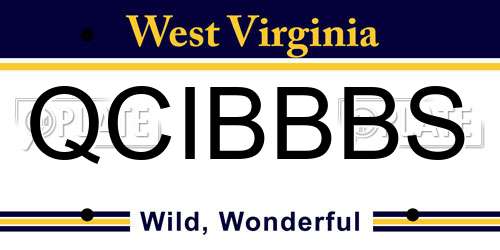 QCIBBBS West Virginia License Plate