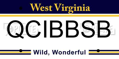 QCIBBSB West Virginia License Plate