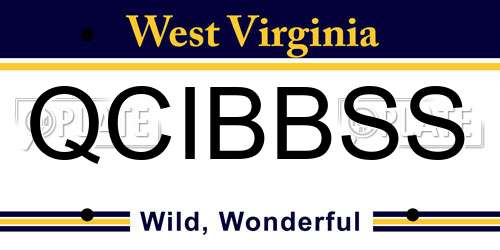 QCIBBSS West Virginia License Plate
