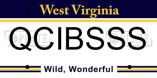 QCIBSSS West Virginia License Plate