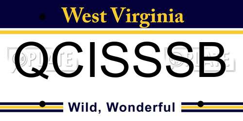 QCISSSB West Virginia License Plate