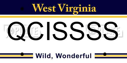 QCISSSS West Virginia License Plate
