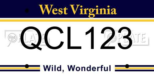 QCL123 West Virginia License Plate
