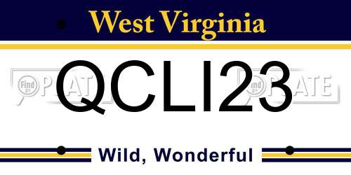 QCLI23 West Virginia License Plate