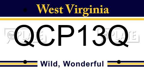 QCP13Q West Virginia License Plate