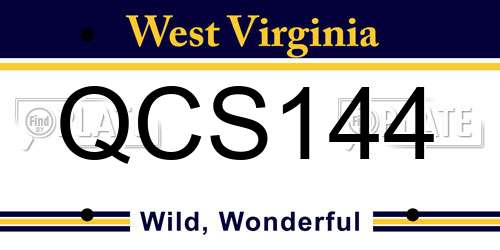 QCS144 West Virginia License Plate