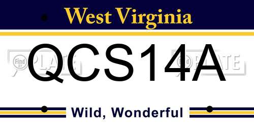 QCS14A West Virginia License Plate