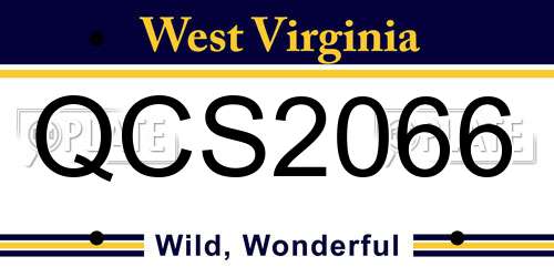 QCS2066 West Virginia License Plate
