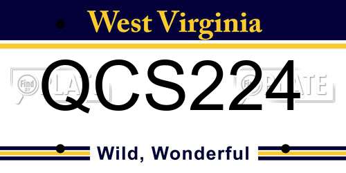 QCS224 West Virginia License Plate