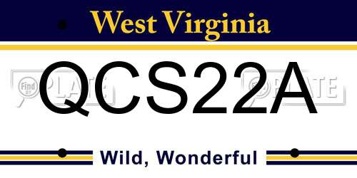 QCS22A West Virginia License Plate