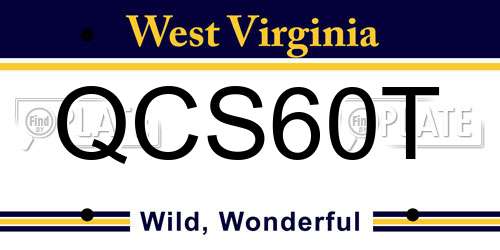 QCS60T West Virginia License Plate