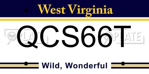 QCS66T West Virginia License Plate
