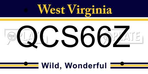 QCS66Z West Virginia License Plate
