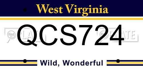 QCS724 West Virginia License Plate